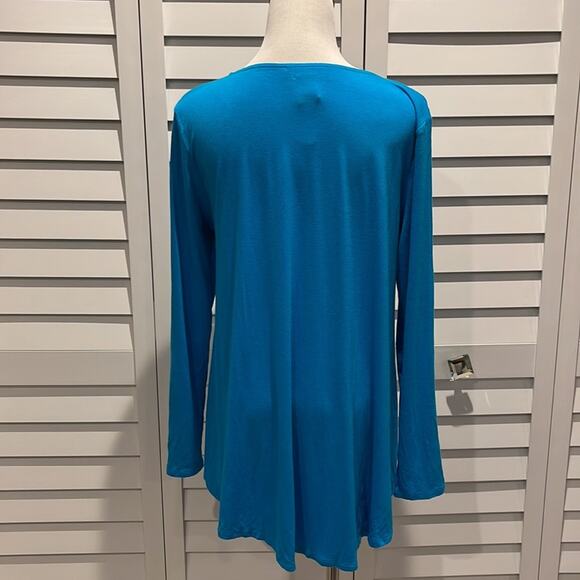 Rain NWT long Sleeve Top with front straps detail in a Royal Blue. - Picture 5 of 8